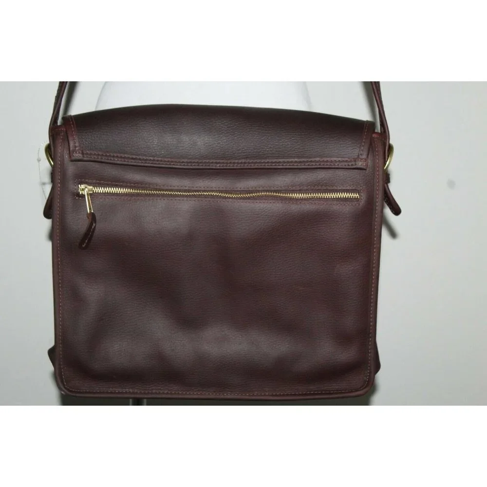 ASTON Orwell‎ Mailman Leather Espresso Brown Messenger Laptop Bag MSRP $385